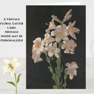 Beautiful Vintage White Easter Lilies Card