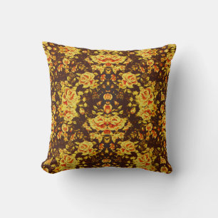 Beautiful vintage yellow flowers cushion