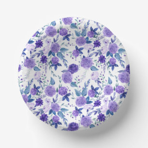 Beautiful VIOLET floral pattern Paper Plates