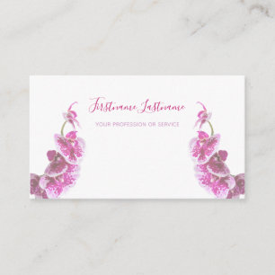 Beautiful violet pink orchid flower on white! business card