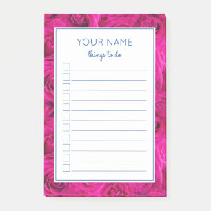 BEAUTIFUL VIOLET ROSES TO DO LIST POST-IT NOTES