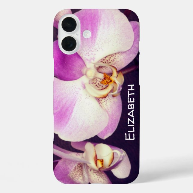 Beautiful Violet White Floral Orchid Photo Custom Case-Mate iPhone Case (Back)