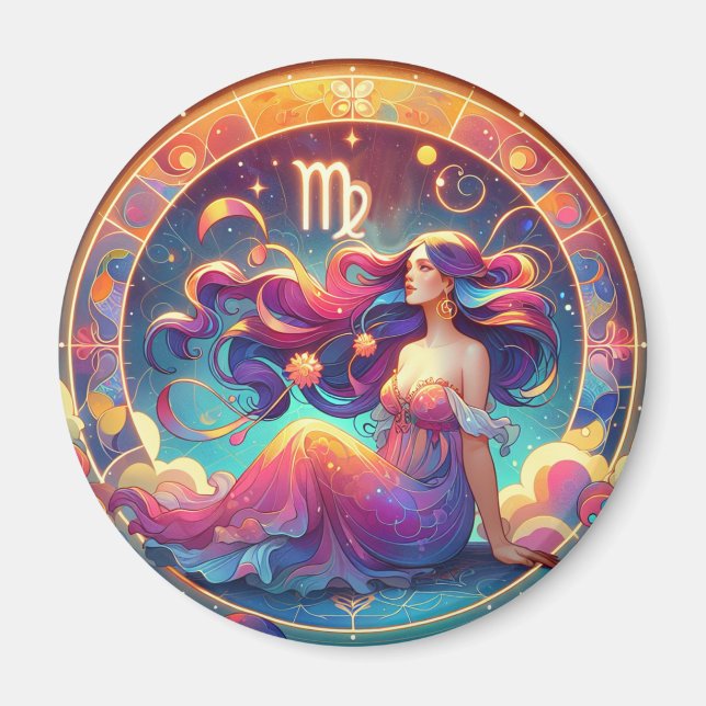 Beautiful Virgo Woman | Horoscope Art Magnet (Front)