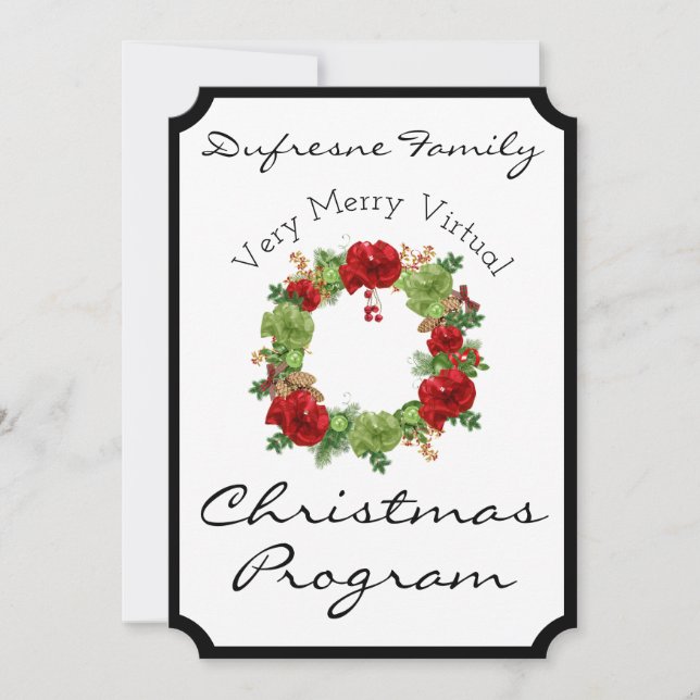 Beautiful Virtual Christmas Program Invitation (Front)