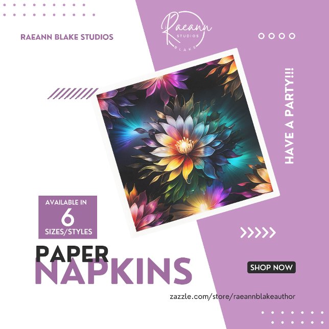 Beautiful Vivid Flowers Paper Napkin (Creator Uploaded)