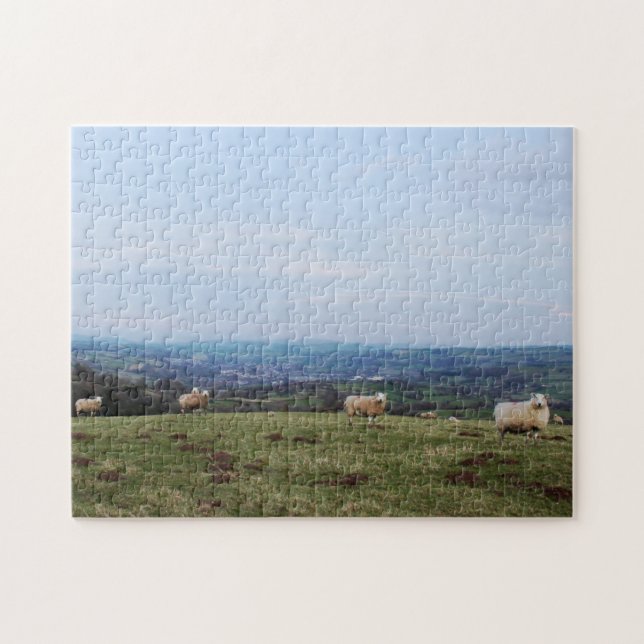 Beautiful Wales Hill View Landscape Welsh Sheep Jigsaw Puzzle (Horizontal)