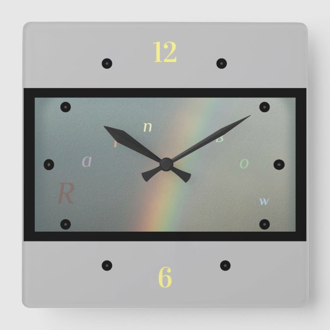 Beautiful Wall Clock - Rainbow (Front)