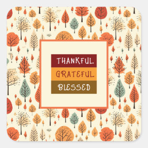 Beautiful warm autumn leaves square sticker