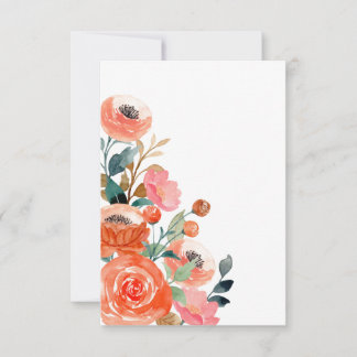 Beautiful Water Colour Flowers Thank You Card 5X7