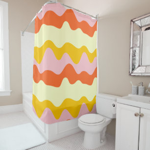 Beautiful watercolor abstract colourful pink yello shower curtain