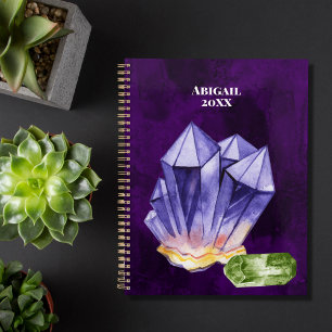 Beautiful Watercolor Amethyst Beryl Green Purple Planner