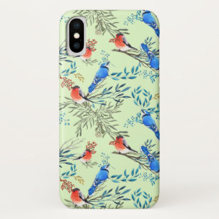 Beautiful Watercolor Birds and Foliage Pattern Case-Mate iPhone Case