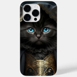 BEAUTIFUL WATERCOLOR BLACK CAT WITH GOLD VEIL Case-Mate iPhone 14 PRO MAX CASE