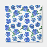 Beautiful watercolor blue cornflowers