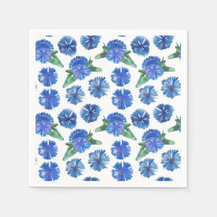 Beautiful watercolor blue cornflowers napkin