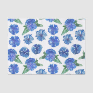 Beautiful watercolor blue cornflowers tissue paper