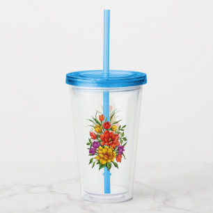 Beautiful Watercolor Bouquet Of Flowers-34123 Acrylic Tumbler