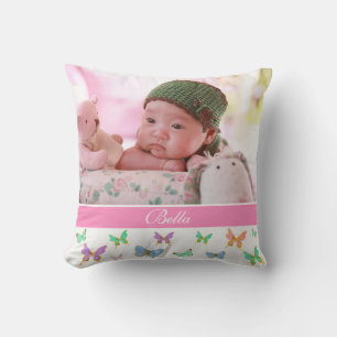 Beautiful Watercolor Butterflies/Custom Photo Cushion