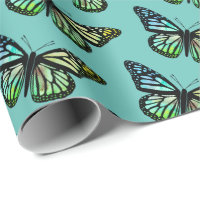 Beautiful Watercolor Butterflies Pattern Gree Gold