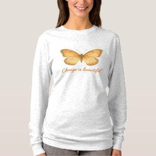 Beautiful Watercolor Butterfly Change Is Beautifl T-Shirt