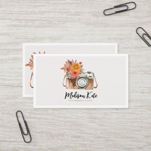 Beautiful Watercolor Camera Business Cards