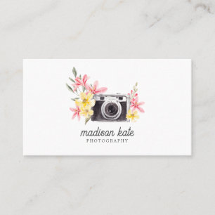 Beautiful Watercolor Camera Business Cards