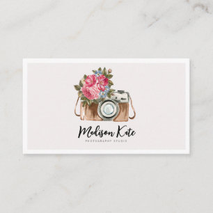 Beautiful Watercolor Camera Business Cards