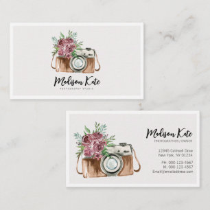 Beautiful Watercolor Camera Business Cards