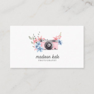 Beautiful Watercolor Camera Business Cards