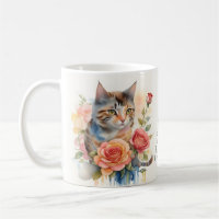 Beautiful Watercolor Cat With Custom Message