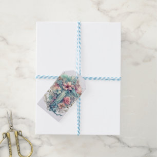 Beautiful Watercolor Christian Cross Easter  Gift Tags