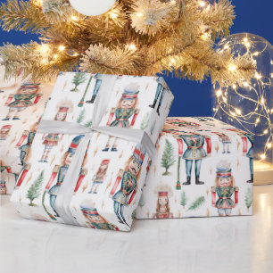 Beautiful Watercolor Christmas Nutcracker Wrapping Paper