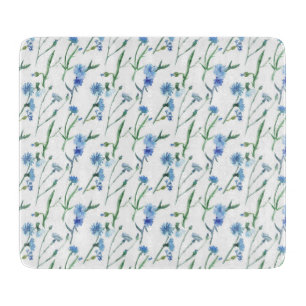 Beautiful watercolor cornflowers cutting board
