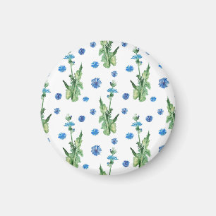 Beautiful watercolor cornflowers pattern magnet