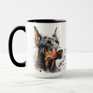 BEAUTIFUL WATERCOLOR DOBERMAN PINSCHER DOG MUG