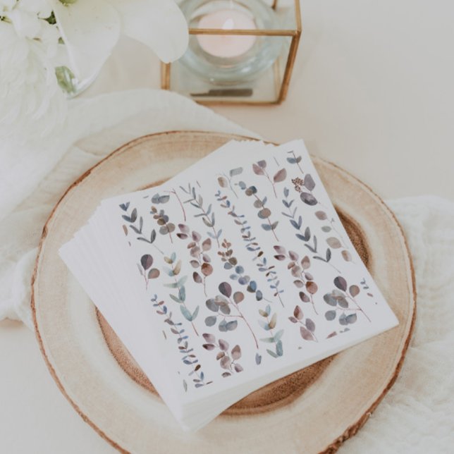 Beautiful Watercolor Eucalyptus Leaves Napkin (Creator Uploaded)