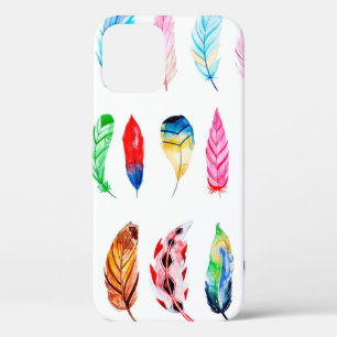 Beautiful Watercolor Feather Collection iPhone 12 Case