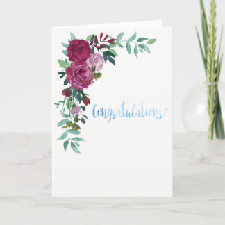 Beautiful Watercolor Floral Congratulations Card