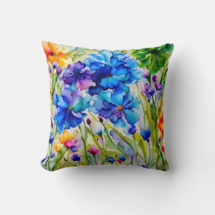 Beautiful watercolor. Floral garden Cushion