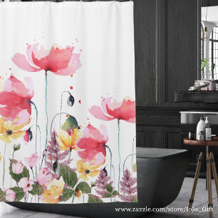 Beautiful watercolor floral garden elegant trendy shower curtain
