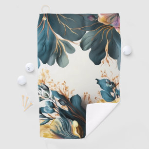 Beautiful watercolor floral golf towel