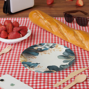 Beautiful watercolor floral paper plate