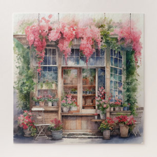Beautiful Watercolor Floral Storefront Jigsaw Puzzle