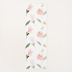 Beautiful Watercolor Floral Yoga Mat