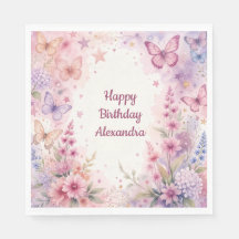 Beautiful Watercolor Flowers and Butterflies