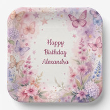 Beautiful Watercolor Flowers and Butterflies