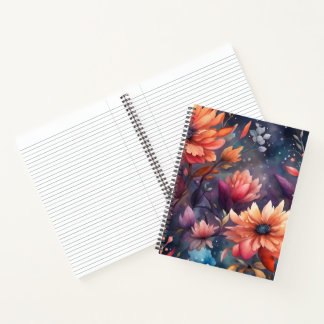 Beautiful Watercolor Flowers Notebook