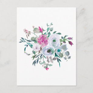 Beautiful Watercolor Flowers Postcard