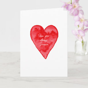 Beautiful Watercolor Heart Valentine's Day card