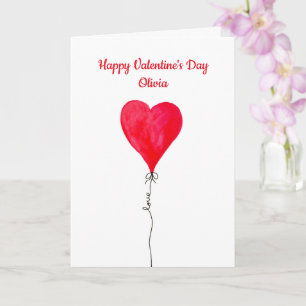 Beautiful Watercolor Heart Valentine's Day card